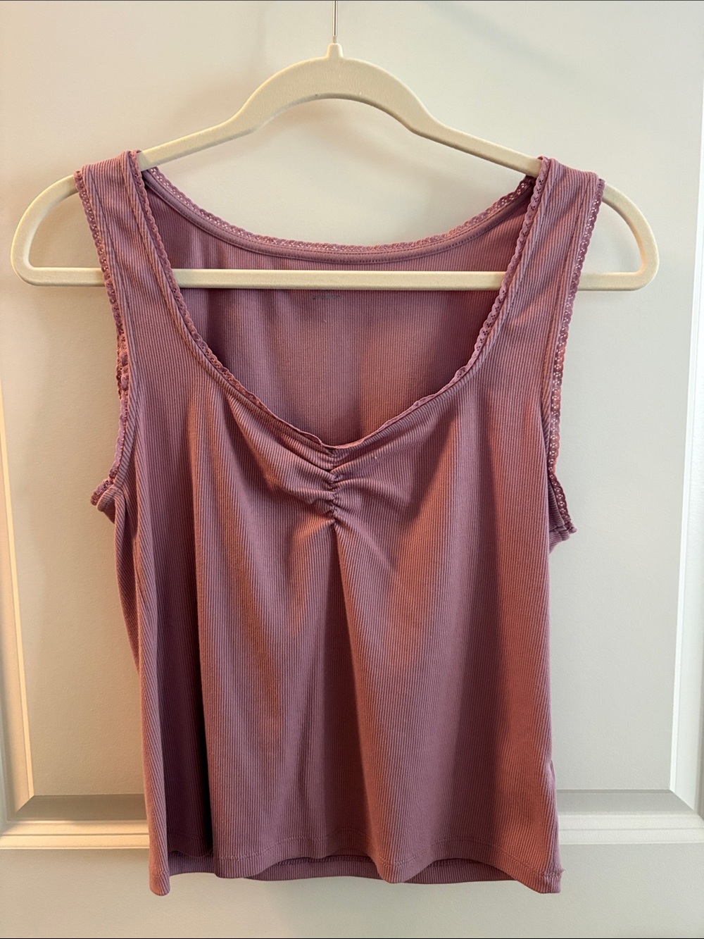 Old Navy Mauve Ribbed Scoop Neck Sleeveless Top